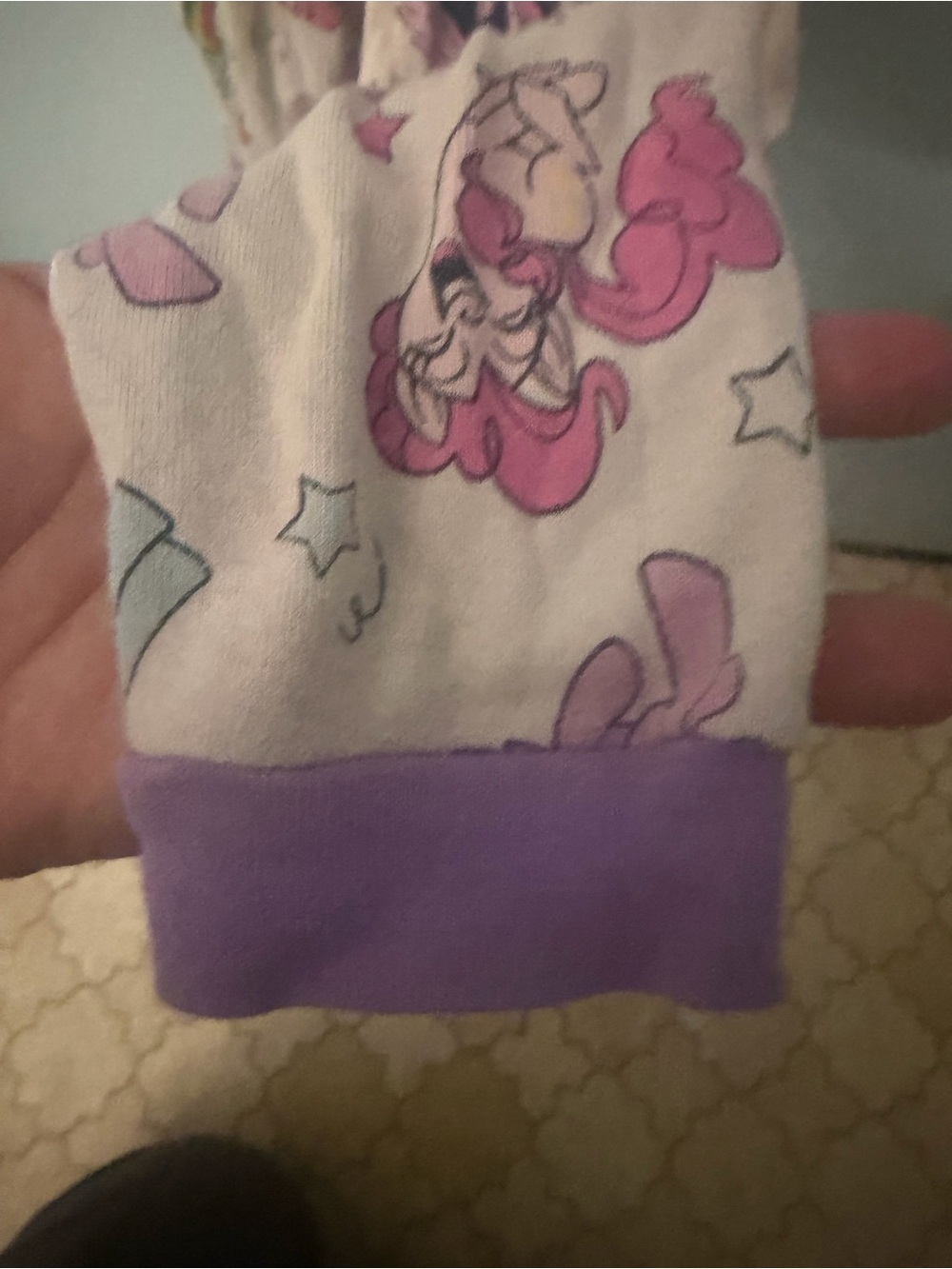 My Little Pony 5T Pink Pajama Bottoms with Rainbow & Purple Details - Picture 2 of 8